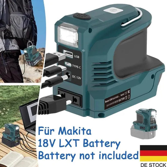180W 18V Battery Voltage Converter (Inverter) With USB LED Power Bank, Compatible With Makita 18V LXT Battery