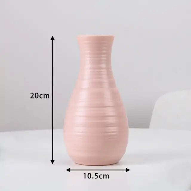 Modern Vases, Plastic Flower Vase, Unbreakable Ceramic Look Vase for Home Decor