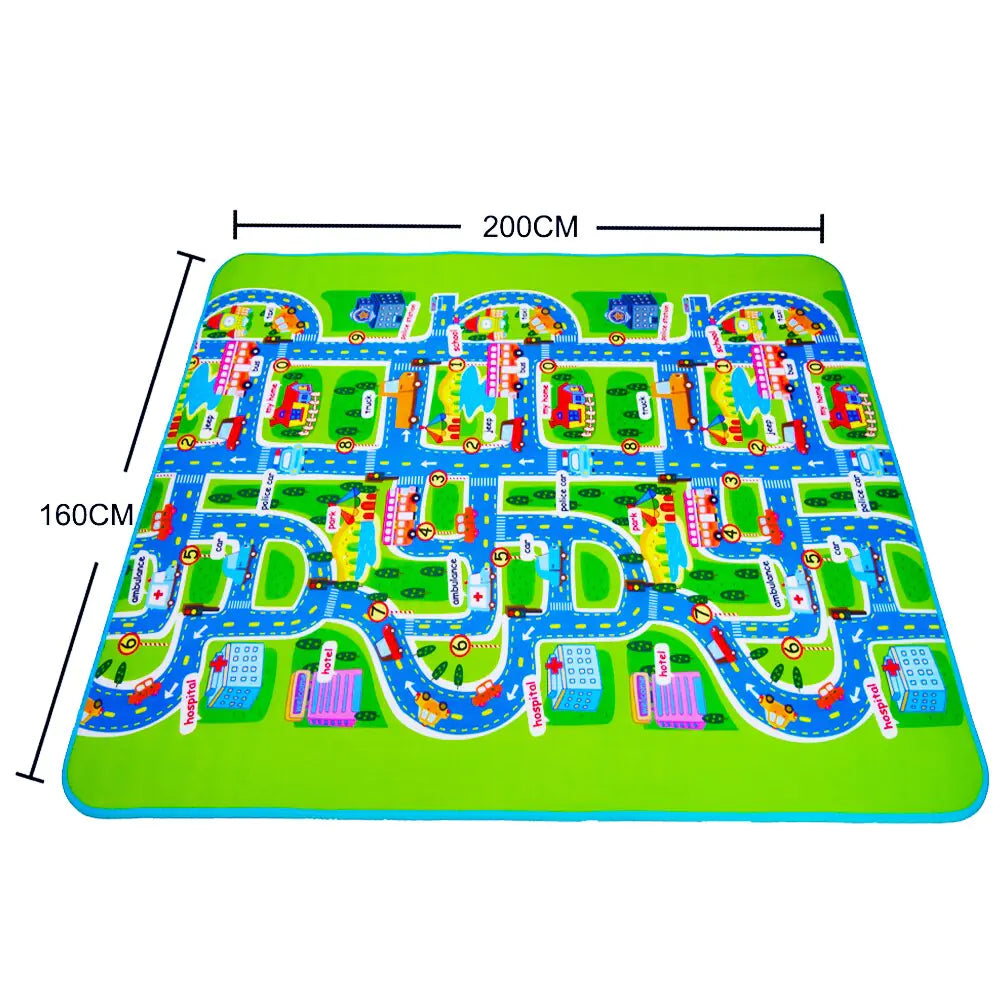 City Traffic Map Baby Crawling Mat and Play Mat