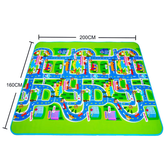 City Traffic Map Baby Crawling Mat and Play Mat