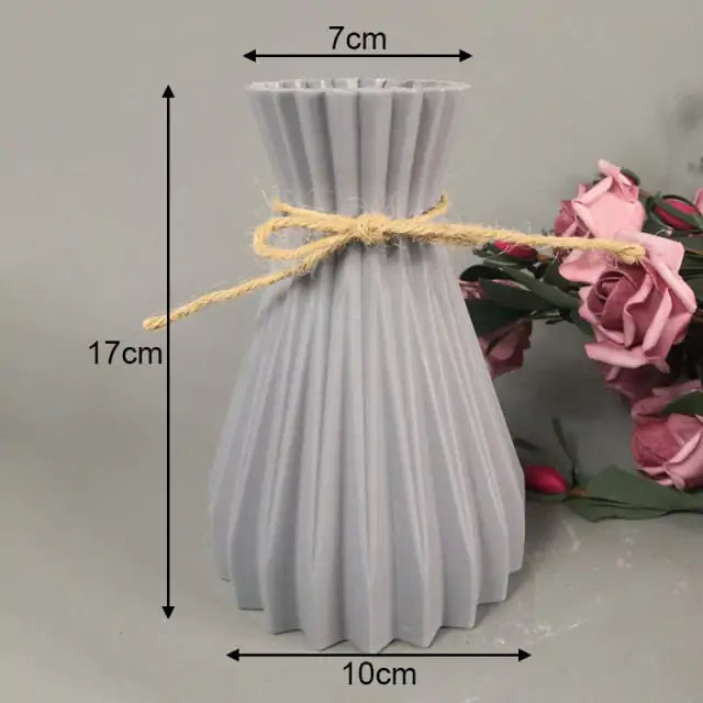 Modern Vases, Plastic Flower Vase, Unbreakable Ceramic Look Vase for Home Decor