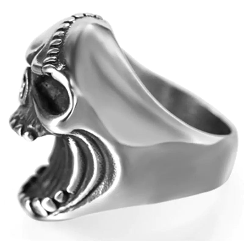 Punk Dual-Purpose Skull Ring, Halloween Skull Rings, Men's Stainless Steel Punk Rock Skull Ring, Beer Bottle Opener