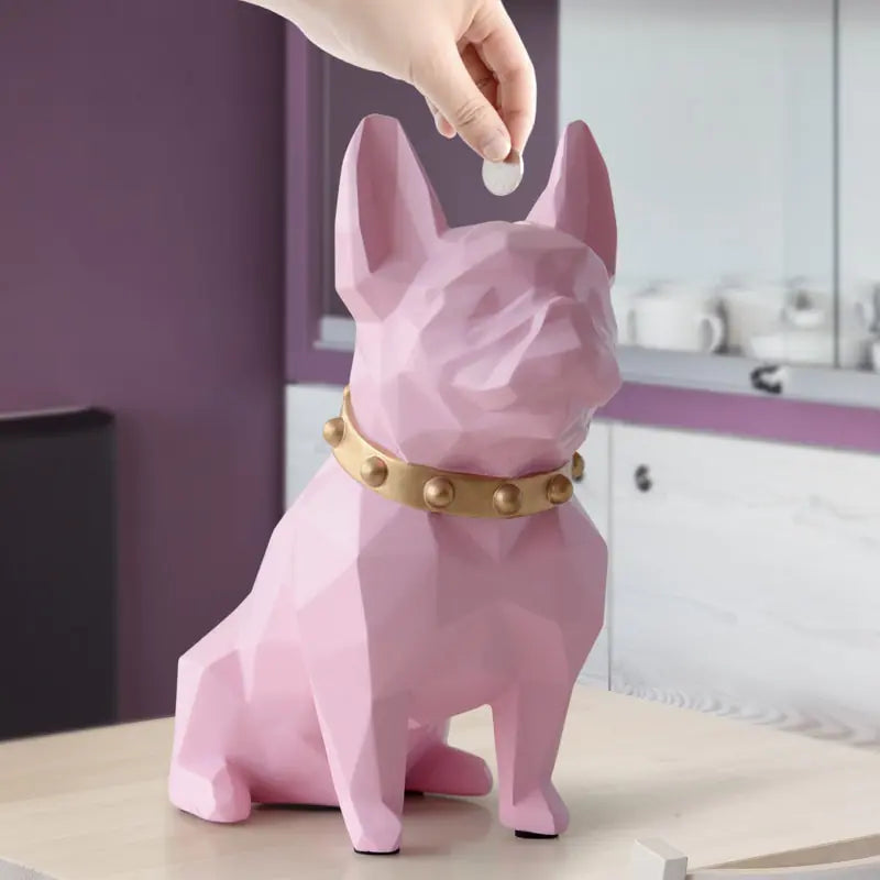 French Bulldog Coin Bank, Piggy Bank, Money Box Nordic Style Simple Geometric Lucky Dog Resin Piggy Bank Adult Children, Bank Coin, Luxury Bank Coin, Saving