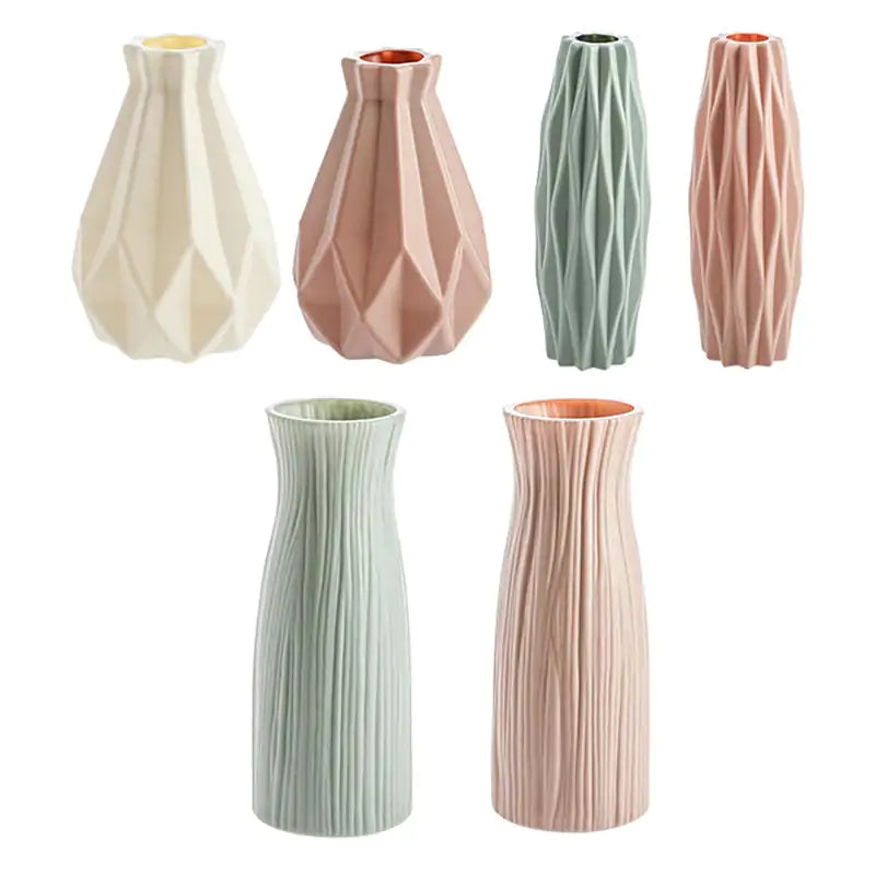 Modern Vases, Plastic Flower Vase, Unbreakable Ceramic Look Vase for Home Decor