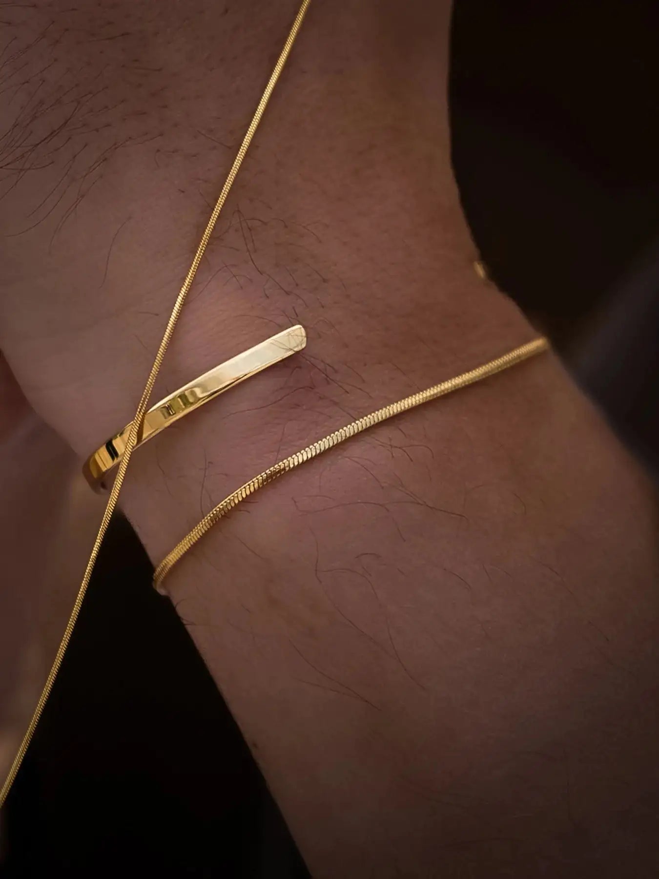 Minimal Unisize Cuff, Moodear Gold Bracelet Women, Men Bracelet