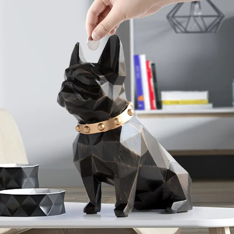 French Bulldog Coin Bank, Piggy Bank, Money Box Nordic Style Simple Geometric Lucky Dog Resin Piggy Bank Adult Children, Bank Coin, Luxury Bank Coin, Saving
