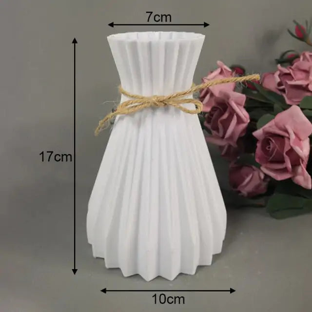 Modern Vases, Plastic Flower Vase, Unbreakable Ceramic Look Vase for Home Decor