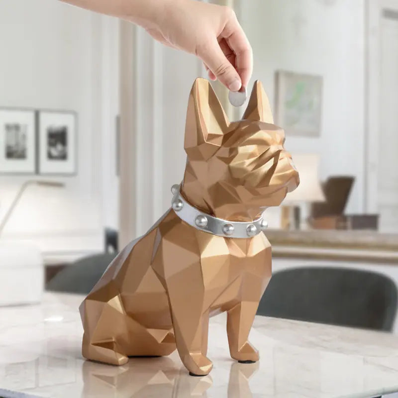 French Bulldog Coin Bank, Piggy Bank, Money Box Nordic Style Simple Geometric Lucky Dog Resin Piggy Bank Adult Children, Bank Coin, Luxury Bank Coin, Saving