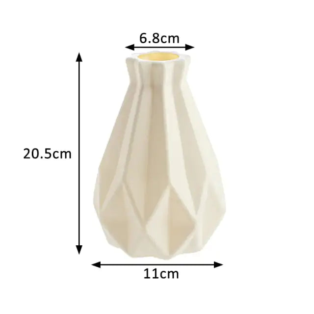 Modern Vases, Plastic Flower Vase, Unbreakable Ceramic Look Vase for Home Decor