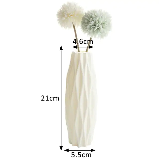 Modern Vases, Plastic Flower Vase, Unbreakable Ceramic Look Vase for Home Decor